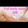 Full body wax-$50, Threading, nail extensions