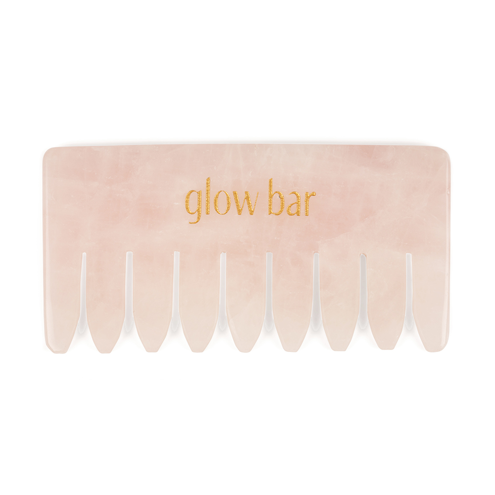 Take your scalp rub to the next level with the Glow Bar Rose Quartz Crystal Comb