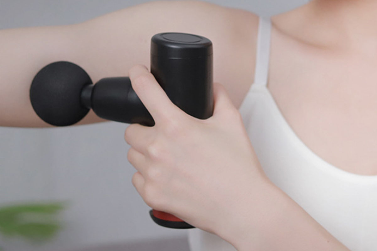 No More Sore Mini Muscle Toner Massage Gun, on sale for $47.99 when you use coupon code OCTSALE20 at checkout