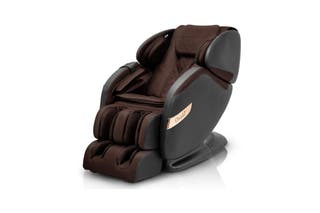 The Osaki OS-Champ massage chair, shown with brown fabric.