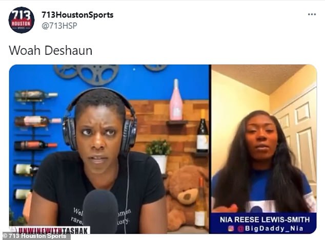 Massage therapist Nia Lewis (right) told YouTube's Tasha K. (left) about various sessions with Watson in which he allegedly harassed her forcibly touched her against her wishes