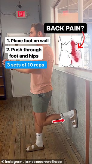 James Moore, a massage therapist in Kentucky, shared a simple trick for avoiding back pain, which affects more than 130 million Americans