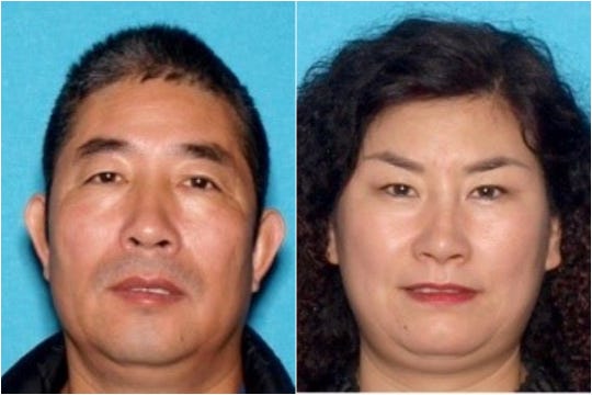From left: Rui Wang, 51, of Chico and Junhua Wu, 47, of Chico were arrested by law enforcement in connection to a human trafficking investigation in March of 2020.